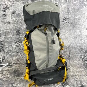 High Sierra 45L Summit Backpack Grey Yellow Hiking Internal Frame Pack